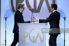 onstage at the 27th Annual Producers Guild Awards at the Hyatt Regency Century Plaza on January 23, 2016 in Century City, California.