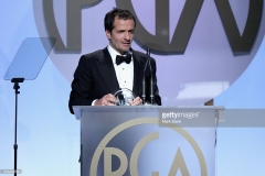 onstage at the 27th Annual Producers Guild Awards at the Hyatt Regency Century Plaza on January 23, 2016 in Century City, California.