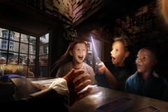 WHERE THE WAND CHOOSES THE WIZARD – Visitors to the Ollivanders wand shop at The Wizarding World of Harry Potter will step into one of the most iconic scenes from the bestselling Harry Potter books and blockbuster feature films. With the assistance of a live actor along with amazing special effects, Ollivanders shop guests will experience firsthand an awe-inspiring moment from Harry Potter’s life – a wand will choose them. The Wizarding World of Harry Potter opens at Universal Orlando Resort in Spring 2010.